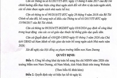 Công khai dự toán bổ sung thu chi ngân sách nhà nước năm 2026