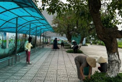 TRƯỜNG MẦM NON NAM DƯƠNG RA QUÂN LÀM VỆ SINH MÔI TRƯỜNG